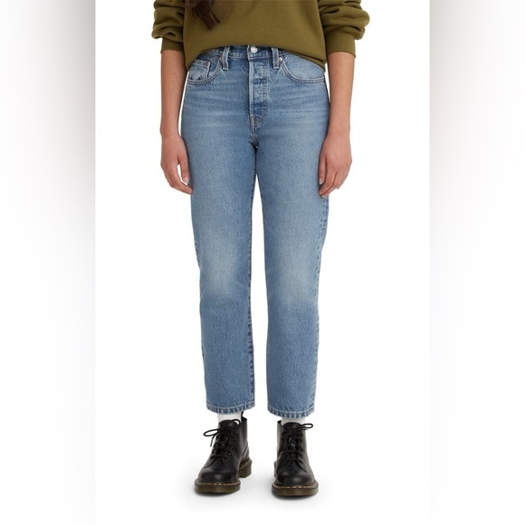 Levi’s 501 Crop High Rise Straight Leg Jeans Size 31 - Picture 1 of 16